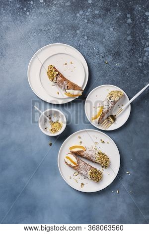 Traditional Italian Dessert Cannoli Siciliani
