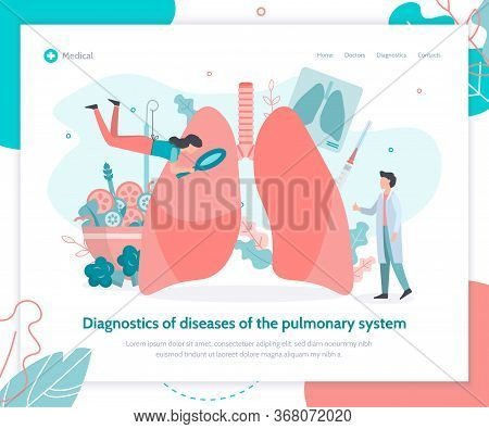 Lungs Health. Prevention Of Lung Diseases, Proper Nutrition, Fluorography, Vaccination. Landing Desi