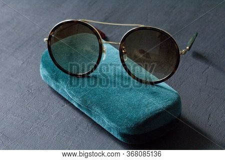 Moscow, Russia, May 20, 2020. Gucci Sunglasses Are Popular High-end Brand, Created For Men, Women, W