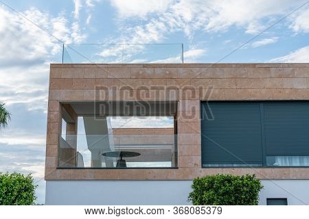 Sa Rapita, Campos, Majorca, Spain - May 25, 2020: Modern And Extravagant Architecture Design. Closed