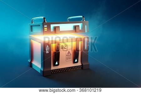 Fantasy Futuristic Mystery Loot Box Case Opening Up To Reveal Its Surprise Contents. 3d Illustration