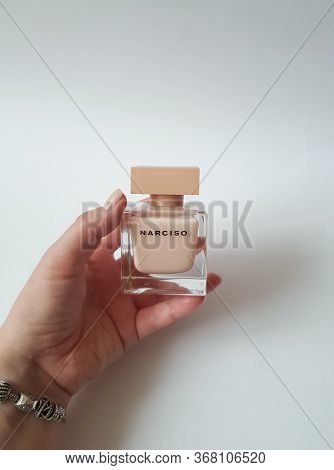 Grodno, Belarus-05.25.2020: Close-up Of Narciso Rodriguez Poudree Eau De Parfum, Shower Gel Cream