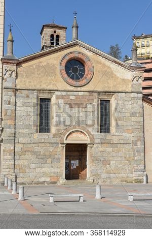Lugano, Switzerland - 23 April 2020: The Church Of Santa Maria Degli Angioli At Lugano On The Italia