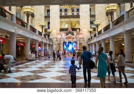 Moscow, Russia - July 01 2015: Vegas Mall Shopping Center. Beautiful Interior Of Big Kids Mall With 