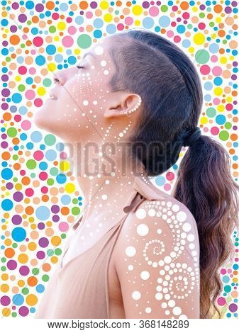 A portrait combined with digital graphics