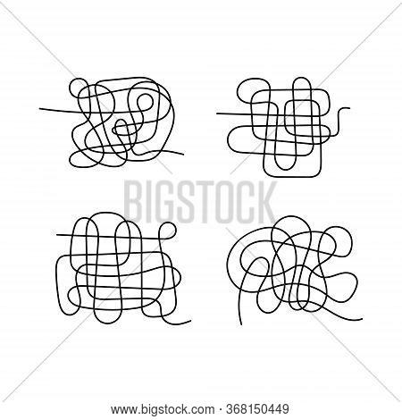 Hand Drawn Scribble Collection. Messy Lines Isolated On White Background. Vector Illustration.