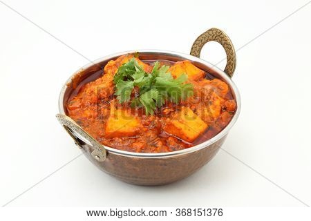 Indian Style Cottage Cheese Vegetarian Curry Dish. Kadai Paneer - Traditional Indian Food