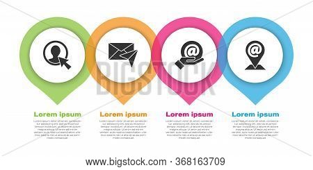 Set Create Account Screen, Envelope, Mail And E-mail In Hand And Location And Mail And E-mail. Busin