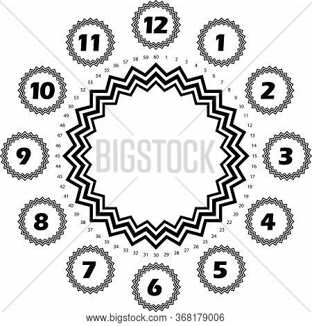 Clock Dial Black Numbers Hourly On Black Black Stelar Forms And Black Seconds On Transparent Backgro