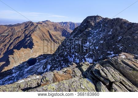 Caltun Lake In The Fagaras Mountains, Romania