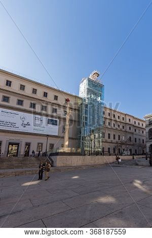 Madrid, Spain - January 22, 2018: Reina Sofia National Art Center Museum (museo Nacional Centro De A