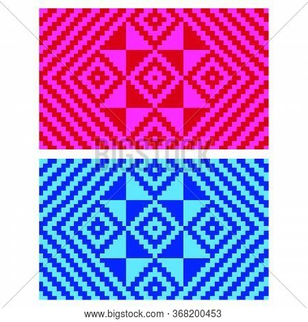 Flat Colorful Beautiful Decorative Ethnic Woven (anyaman) Background Texture 11