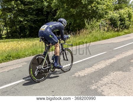 Bourgoin-jallieu, France - 07, May, 2017: The Spanish Cyclist Imanol Erviti Ollo Of Movistar Team Ri