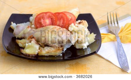야채와 치킨