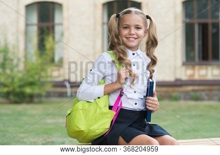 Education That Inspires. Happy Girl Back To School. Education And Study. Compulsory Primary Educatio