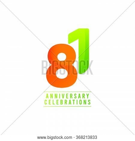 81 Years Anniversary Celebration Vector Template Design Illustration
