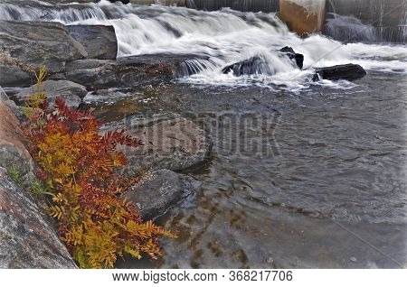 Autumn Fall Colour - Bala Falls In Bala, Ontario, Canada.
