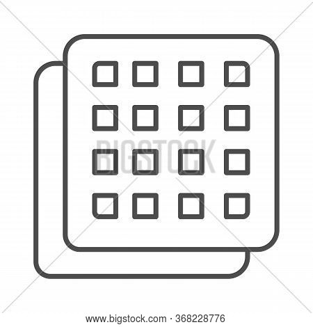 Square Cookies Thin Line Icon, Confectionary Concept, Crispy Biscuit Cookie Sign On White Background