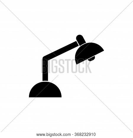Desk Black Lamp Icon. Design Template Vector