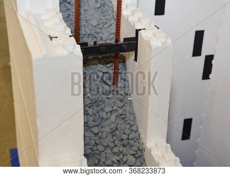A Close-up On Insulating Concrete Forms Icf, Cast-in-place Concrete Walls That Are Sandwiched Betwee