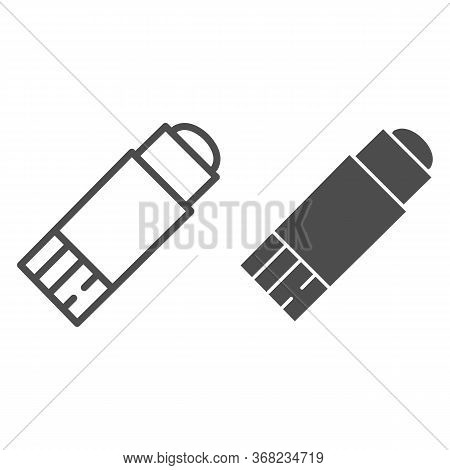 Glue Stick Line And Solid Icon, Stationery Concept, Glue Super Adhesive And Moment Paste Sign On Whi