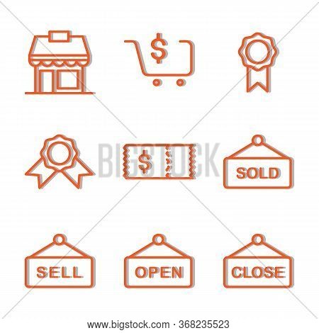 Marketplace Icon Set Include Market, Marketplace, Shop, Store, Sell, Reward, Discount, Marketplace, 