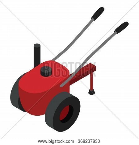 Walk-behind Tractor Icon. Isometric Of Walk-behind Tractor Vector Icon For Web Design Isolated On Wh