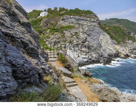 Scenery Around Agios Ioannis Sto Kastri At Skopelos Island At The Sporades In Greece