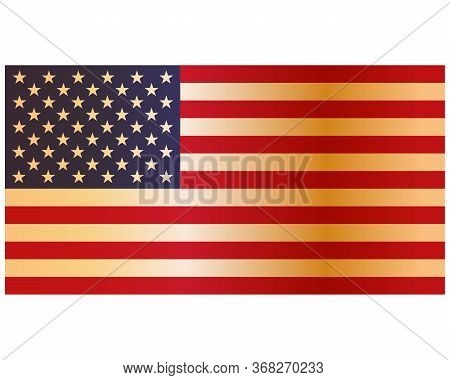 Old Faded American Flag Vector Illustration Image