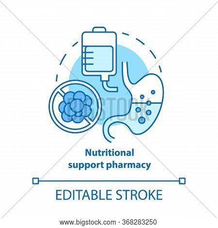 Nutritional Support Pharmacy Concept Icon. Medicine Idea Thin Line Illustration. Supplementary Medic