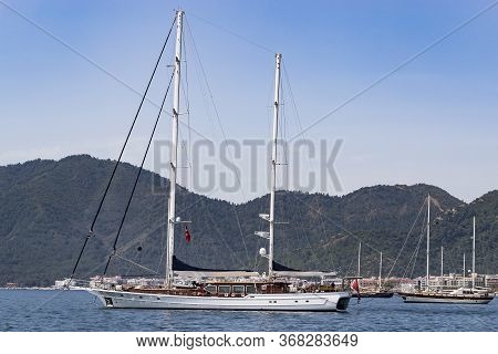 Turkey, Marmaris - 30 April, 2017: Port With Yachts Boats And Boats In The Touristic Eco-friendly Ci
