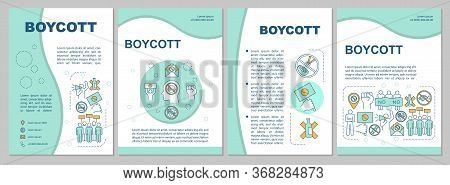 Boycott Brochure Template Layout. Consumer Activism Flyer, Booklet, Leaflet Print Design With Linear