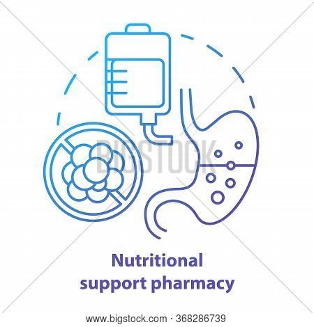 Nutritional Support Pharmacy Concept Icon. Medicine Idea Thin Line Illustration. Supplementary Medic