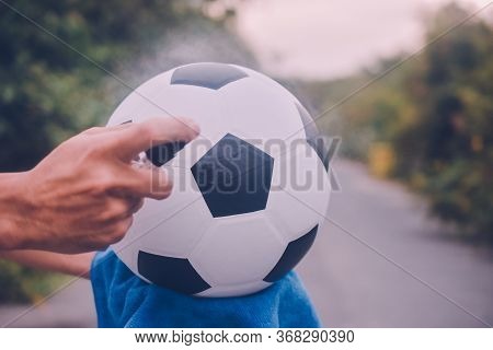 People Alcohol Spray Cleaning Soccer Football