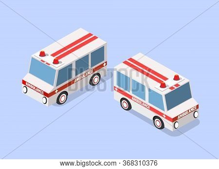A Ambulance Car Isometric Ambulance Car Isometric