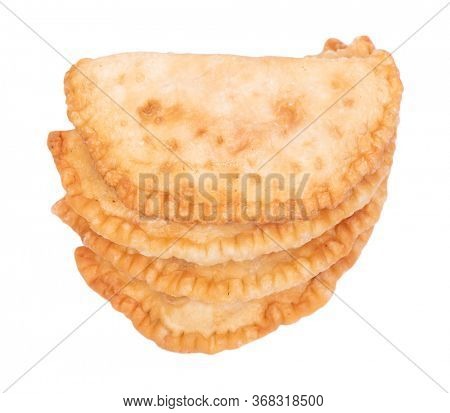 Belyash (beliash), meat pie isolated on white background