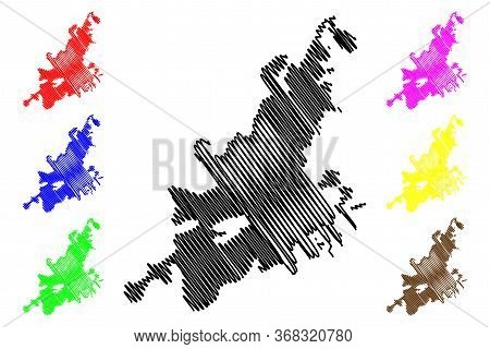 Erzurum City (republic Of Turkey) Map Vector Illustration, Scribble Sketch City Of Theodosiopolis In