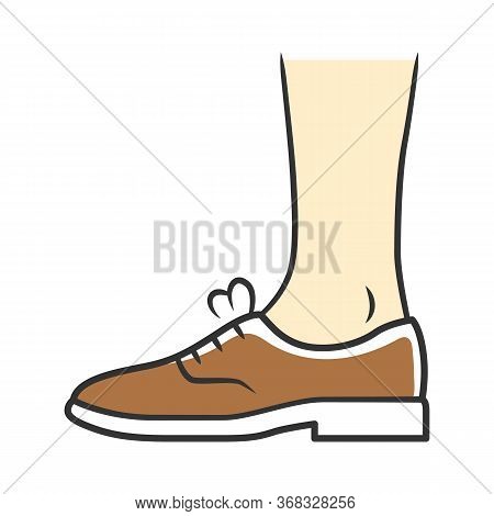 Brogues Brown Color Icon. Women And Men Leather Oxford Shoes. Stylish Formal Elegant Footwear Design