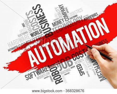 Automation Word Cloud Collage, Technology Business Concept Background