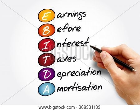 Ebitda - Earnings Before Interest, Taxes, Depreciation, Amortization Acronym, Business Concept Backg