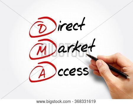 Dma - Direct Market Access Acronym, Business Concept Background