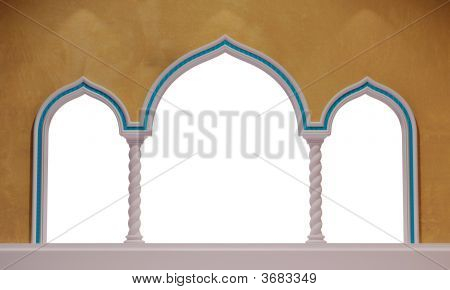 동양 아치 밑의 통로