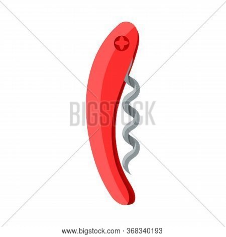 Vector Illustration Of Corkscrew-spin And Gimlet Icon. Graphic Of Corkscrew-spin And Wine Vector Ico