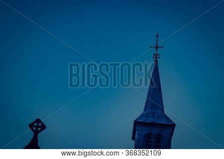 Upper View Of Chruch In Mandla Town Madhya Pradhesh India.