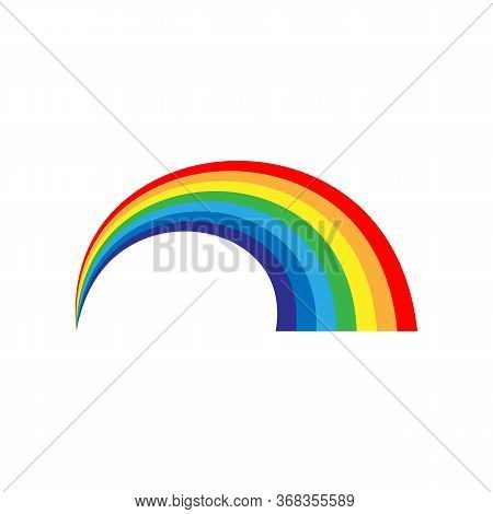 Rainbow Icon. Spectrum Symbol. Perspective Diagonal View. Stock - Vector Illustration.