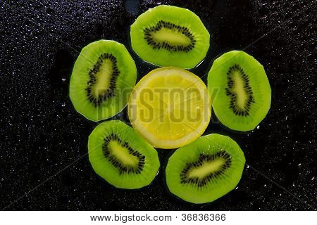 Limão e kiwi
