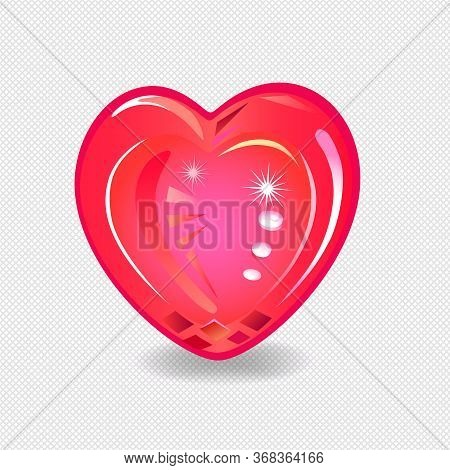Heart Cut Gemstone Motif Pattern Shape On Mesh Seamless Background, Vector Illustration