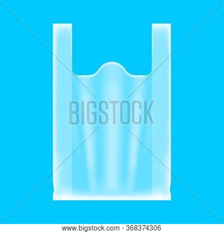 Bag Plastic Clear Isolated On Blue, Clear Plastic Bag For Clip Art, Plastic Handle Bag Transparent
