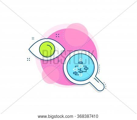 Path Scheme Sign. Research Complex Icon. Block Diagram Line Icon. Algorithm Symbol. Analytics Or Ana