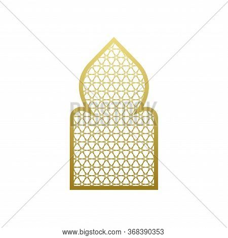 Arab Vector Window Door Pattern. Arabian Islamic Mosque Ramadan Ornament Style